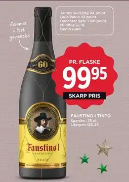 MENY FAUSTINO I TINTO, DKK 99.95 tilbud