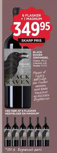 MENY BLACK RAVEN ZINFANDEL, DKK 349.95 tilbud