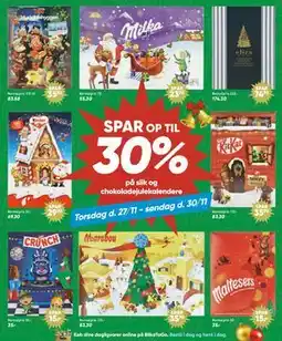 Bilka Spar op til 30% på slik og chokoladejulekalendere tilbud