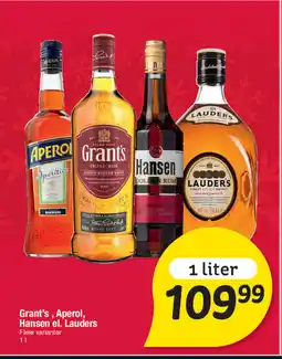 Fakta Tyskland Grant's, Aperol, Hansen el. Lauders tilbud