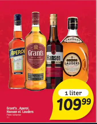 Fakta Tyskland Grant's, Aperol, Hansen el. Lauders tilbud