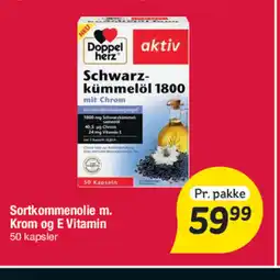 Fakta Tyskland Sortkommenolie m. Krom og E Vitamin 50 kapsler tilbud