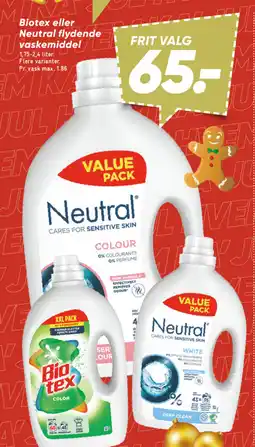 Bilka Biotex eller Neutral flydende vaskemiddel tilbud