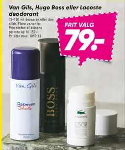 Bilka Van Gils, Hugo Boss eller Lacoste deodorant tilbud