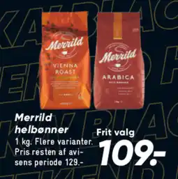 Bilka Merrild helbønner tilbud