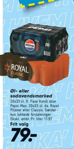 Bilka Øl- eller sodavandsmarked tilbud