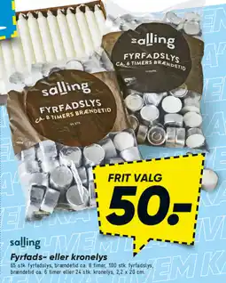 Bilka Salling Fyrfads- eller kronelys tilbud