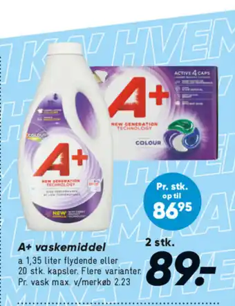 Bilka A+ vaskemiddel tilbud