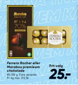 Bilka Ferrero Rocher eller Marabou premieum chokolade tilbud