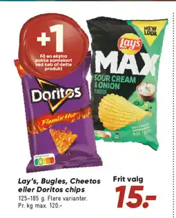 Bilka Lay's, Bugles, Cheetos eller Doritos chips tilbud