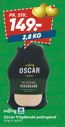 Bilka Salling Oscar fritgående pekingand tilbud