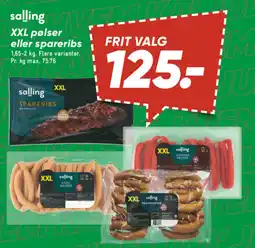 Bilka Salling XXL pølser eller spareribs tilbud