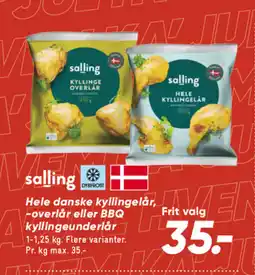 Bilka Salling Hele danske kyllingelår, -overlår eller BBQ kyllingeunderlår tilbud
