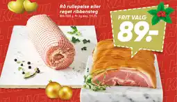Bilka Rå rullepølse eller røget ribbensteg tilbud