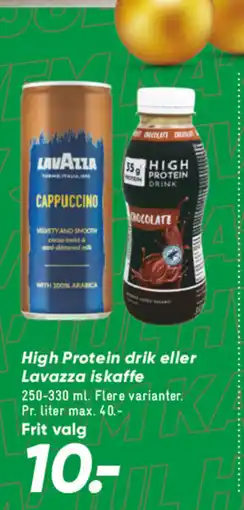 Bilka High Protein drik eller Lavazza iskaffe tilbud