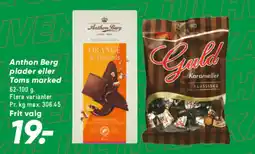 Bilka Anthon Berg plader eller Toms marked tilbud