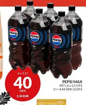 PEPSI MAX, DKK 40