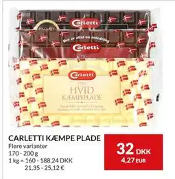 Nielsen's Discount CARLETTI KÆMPE PLADE, DKK 32 tilbud