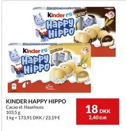 Nielsen's Discount KINDER HAPPY HIPPO, DKK 18 tilbud
