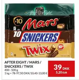 Nielsen's Discount AFTER EIGHT / MARS / SNICKERS / TWIX, DKK 39 tilbud