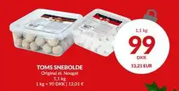 Nielsen's Discount TOMS SNEBOLDE, DKK 99 tilbud