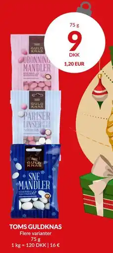 Nielsen's Discount TOMS GULDKNAS., DKK 9 tilbud