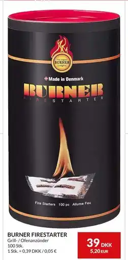 Nielsen's Discount BURNER FIRESTARTER, DKK 39 tilbud