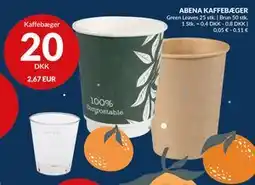 Nielsen's Discount ABENA KAFFEBÆGER, DKK 20 tilbud