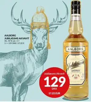 Nielsen's Discount AALBORG JUBILÆUMS AKVAVIT, DKK 129 tilbud