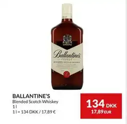 Nielsen's Discount BALLANTINE’S, DKK 134 tilbud
