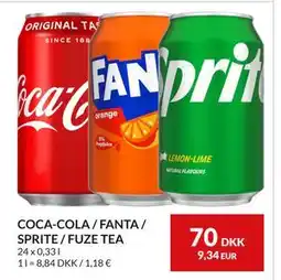 Nielsen's Discount COCA-COLA / FANTA / SPRITE / FUZE TEA, DKK 70 tilbud