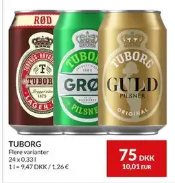Nielsen's Discount TUBORG, DKK 75 tilbud