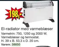 Harald Nyborg El-radiator med varmeblæser, DKK 198 tilbud