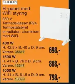 Harald Nyborg El-panel med WiFi styring tilbud