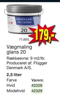 Harald Nyborg Vægmaling glans 20, DKK 179 tilbud