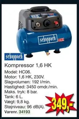Harald Nyborg Kompressor 1,6 HK, DKK 349 tilbud
