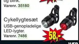 Harald Nyborg Cykellygtesæt USB-genopladelige LED-lygter, DKK 58 tilbud