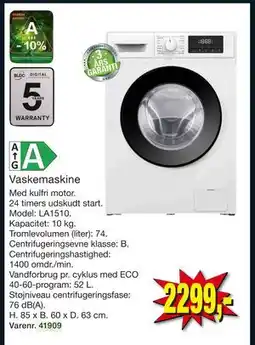 Harald Nyborg Vaskemaskine, DKK 2299 tilbud