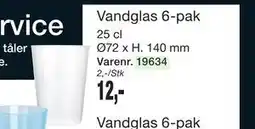 Harald Nyborg Vandglas 6-pak, DKK 12 tilbud