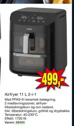 Harald Nyborg Airfryer 11 L 2-i-1, DKK 499 tilbud