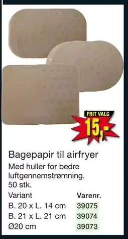 Harald Nyborg Bagepapir til airfryer, DKK 15 tilbud