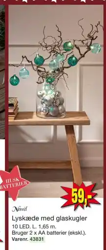 Harald Nyborg Lyskæde med glaskugler, DKK 59 tilbud