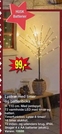 Harald Nyborg Lystræ med timer og batteriboks, DKK 99 tilbud