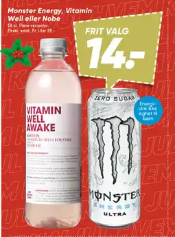Bilka Monster Energy, Vitamin Well eller Nobe tilbud
