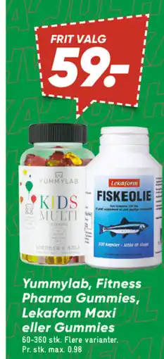 Bilka Yummylab, Fitness Pharma Gummies, Lekaform Maxi eller Gummies tilbud