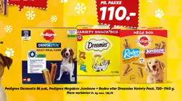 Bilka Pedigree dentastix 56 pak, pedigree megabox jumbone + rodeo eller dreamles variety pack. tilbud