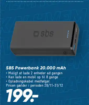 SBS Powerbank 20.000 mAh