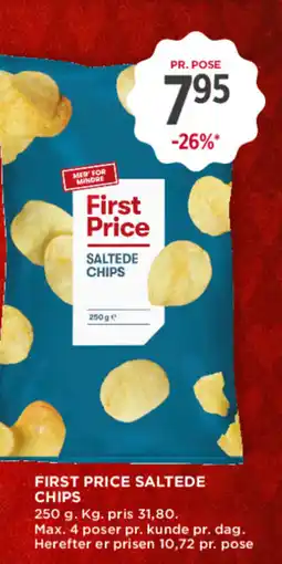 MENY First price saltede chips tilbud