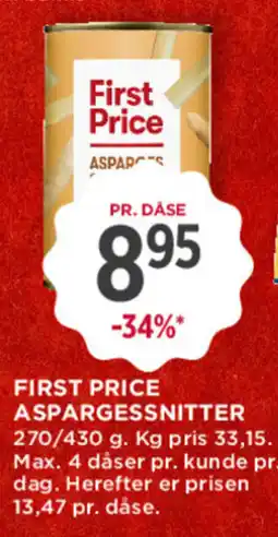 MENY First price aspargessnitter tilbud