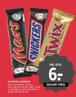 MENY Chokoladebar tilbud